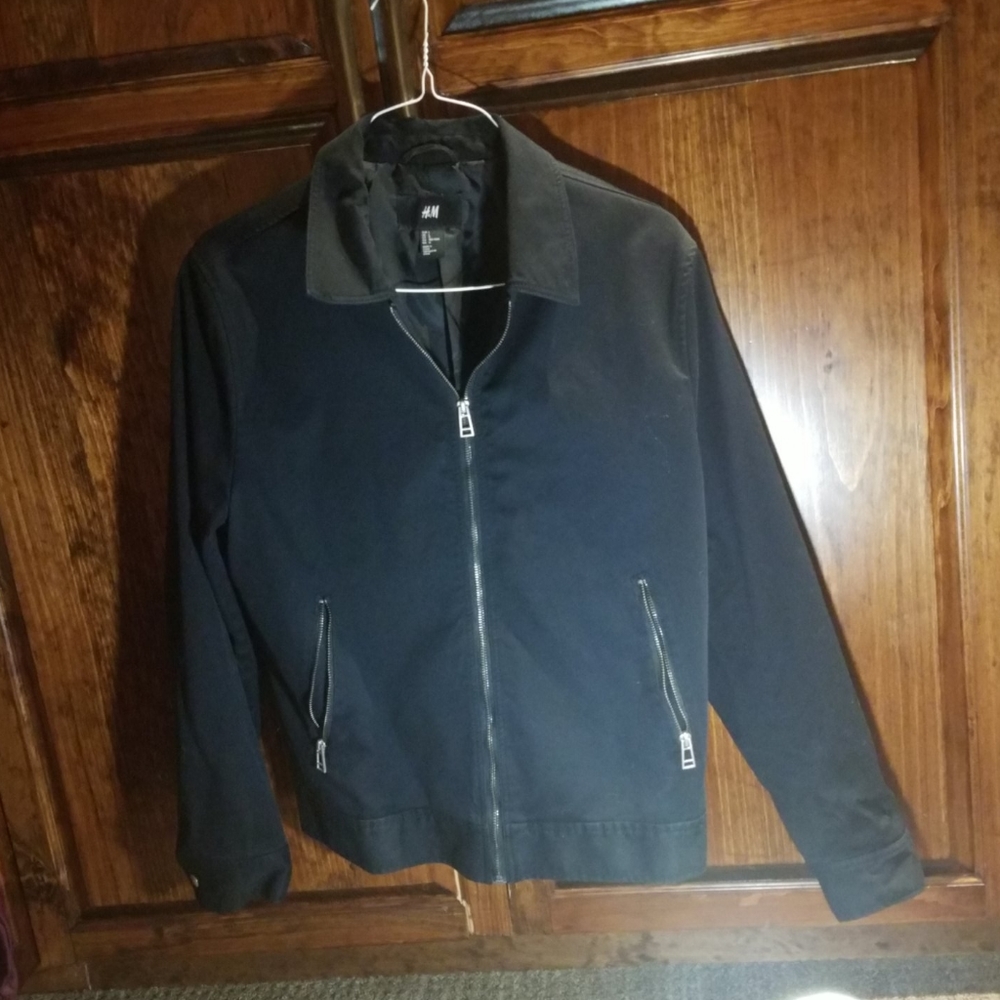H&M zip up canvas bomber jacket
